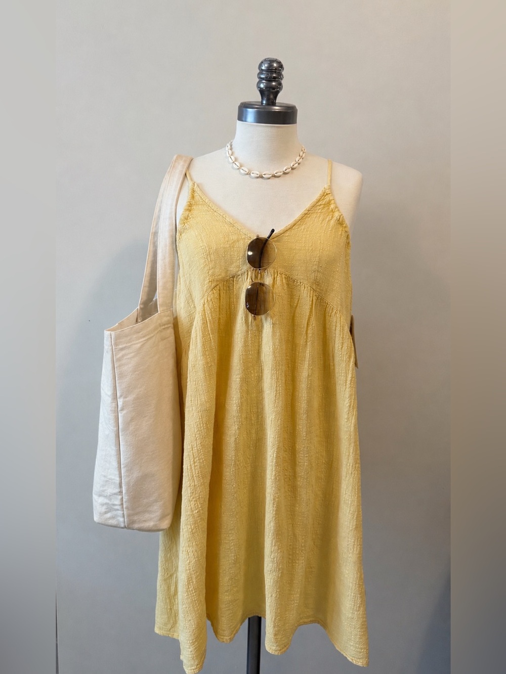 BNWT Rip Curl Womens Cotton Cover Up Beach Dress S Butter Yellow Babydoll